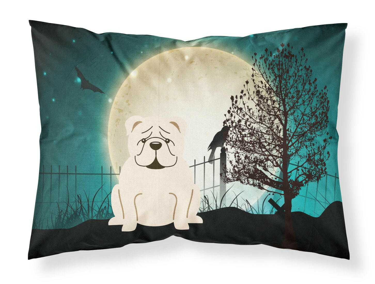 Halloween Scary  English Bulldog White Fabric Standard Pillowcase BB2313PILLOWCASE by Caroline's Treasures