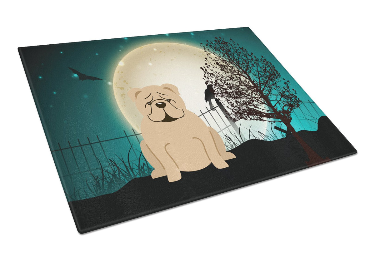 Halloween Scary  English Bulldog Fawn Glass Cutting Board Large BB2314LCB by Caroline&#39;s Treasures