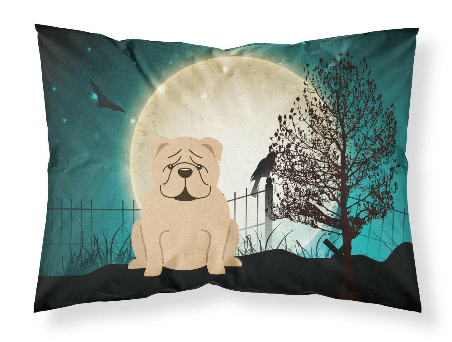 Halloween Scary  English Bulldog Fawn Fabric Standard Pillowcase BB2314PILLOWCASE by Caroline's Treasures