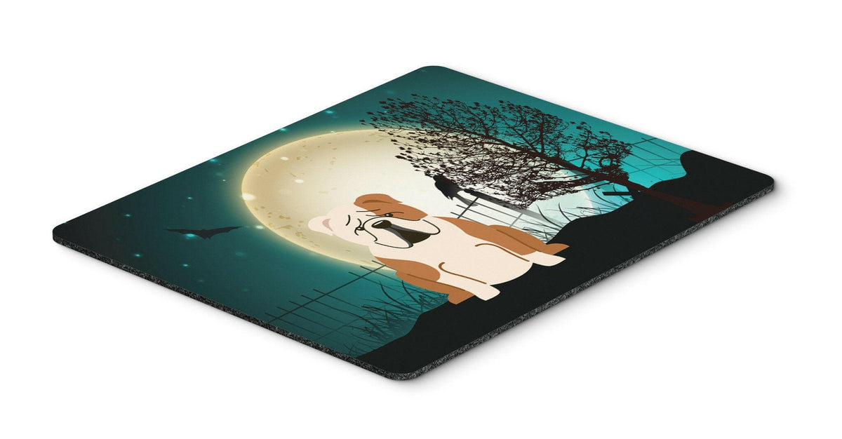 Halloween Scary  English Bulldog Fawn White Mouse Pad, Hot Pad or Trivet BB2315MP by Caroline&#39;s Treasures
