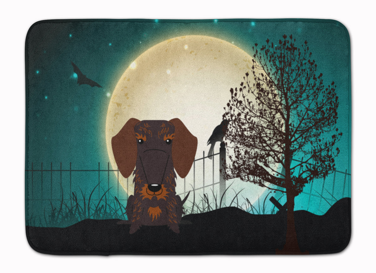 Halloween Scary Wire Haired Dachshund Chocolate Machine Washable Memory Foam Mat BB2319RUG - the-store.com