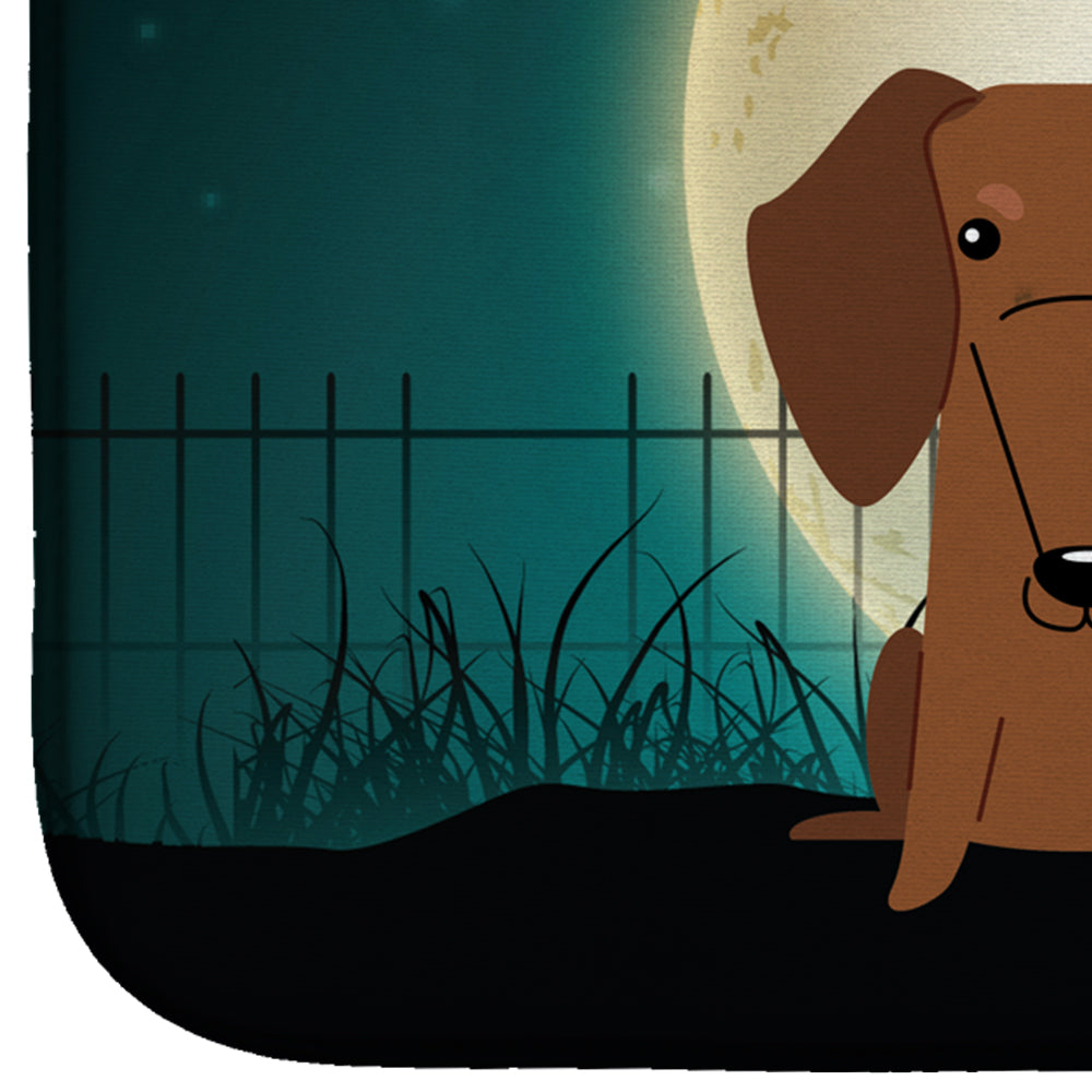 Halloween Scary Dachshund Red Brown Dish Drying Mat BB2320DDM  the-store.com.