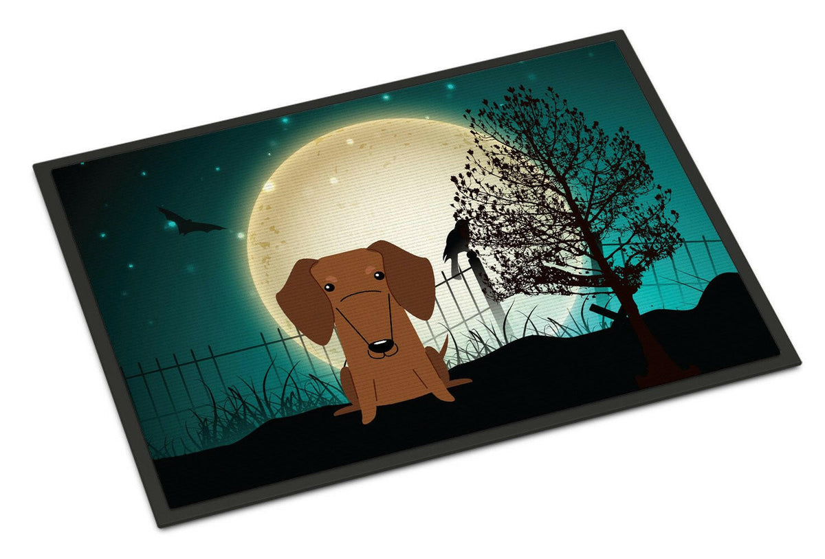 Halloween Scary Dachshund Red Brown Indoor or Outdoor Mat 24x36 BB2320JMAT - the-store.com