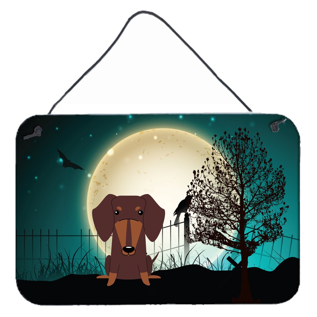 Halloween Scary Dachshund Chocolate Wall or Door Hanging Prints BB2321DS812 by Caroline's Treasures