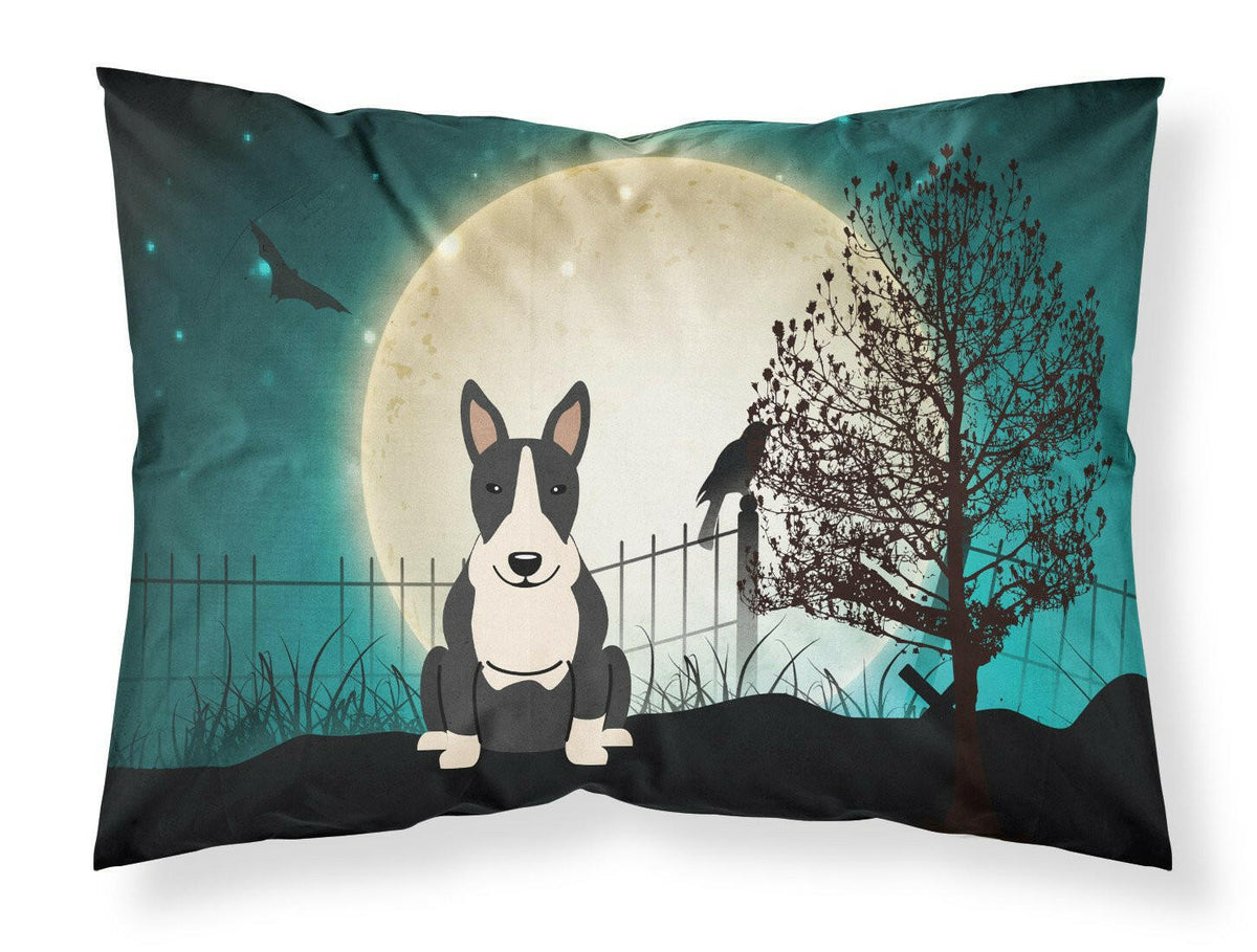 Halloween Scary Bull Terrier Black White Fabric Standard Pillowcase BB2323PILLOWCASE by Caroline&#39;s Treasures