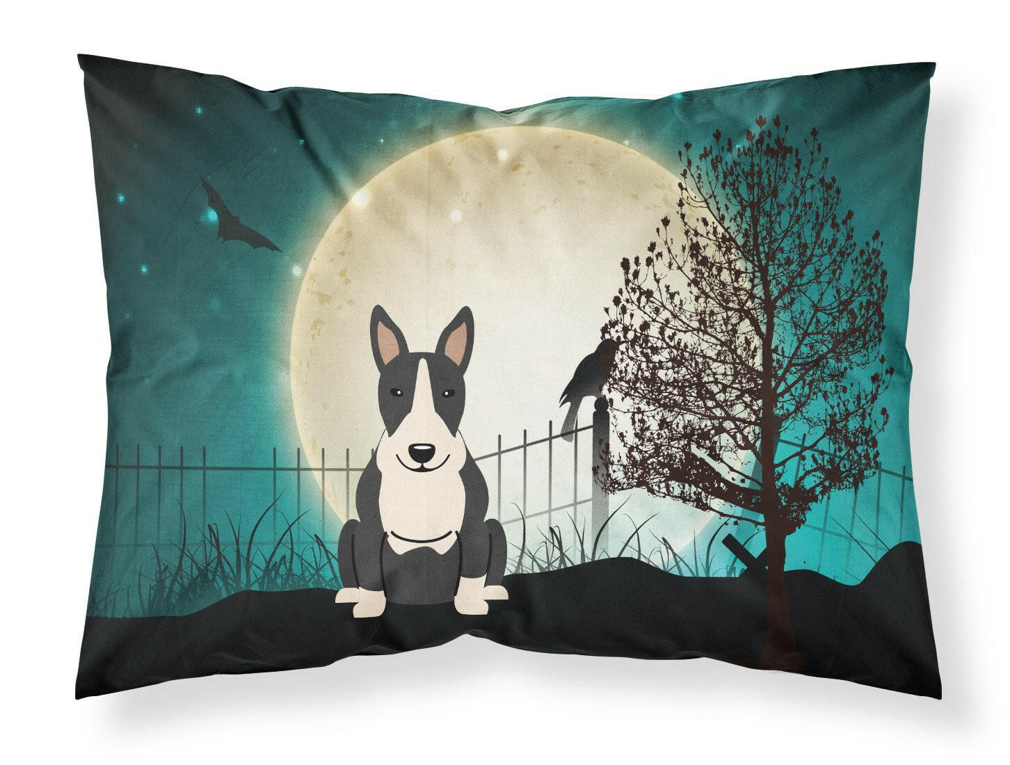 Halloween Scary Bull Terrier Black White Fabric Standard Pillowcase BB2323PILLOWCASE by Caroline's Treasures