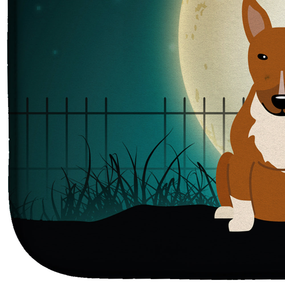 Halloween Scary Bull Terrier Red Dish Drying Mat BB2324DDM  the-store.com.