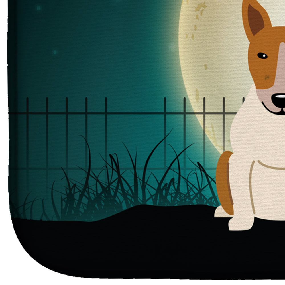 Halloween Scary Bull Terrier Red White Dish Drying Mat BB2325DDM  the-store.com.