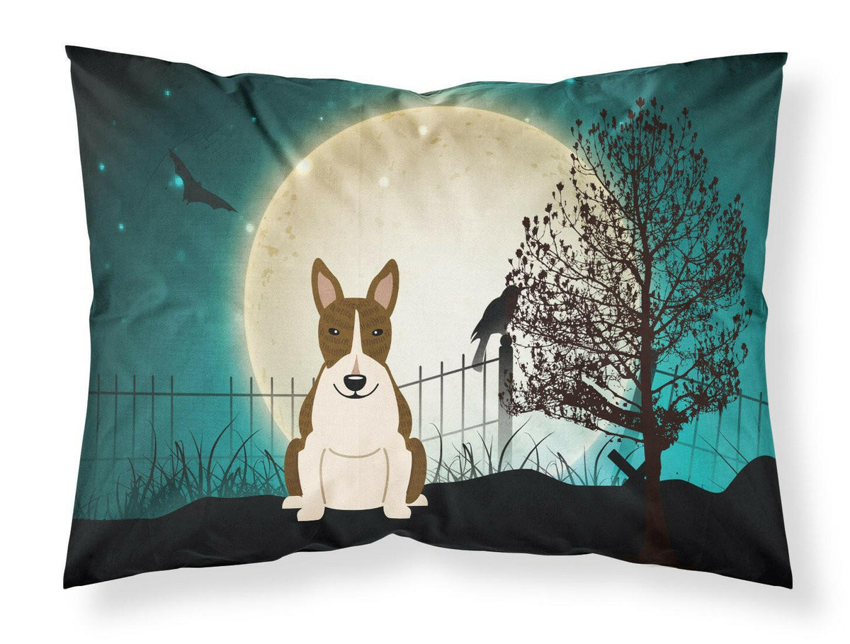 Halloween Scary Bull Terrier Dark Brindle Fabric Standard Pillowcase BB2326PILLOWCASE by Caroline&#39;s Treasures