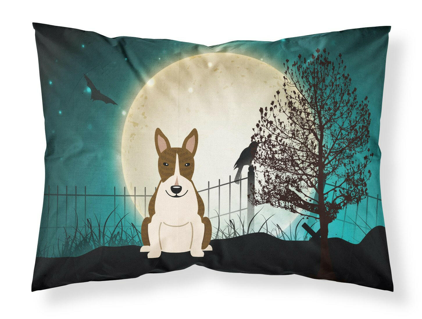 Halloween Scary Bull Terrier Dark Brindle Fabric Standard Pillowcase BB2326PILLOWCASE by Caroline's Treasures