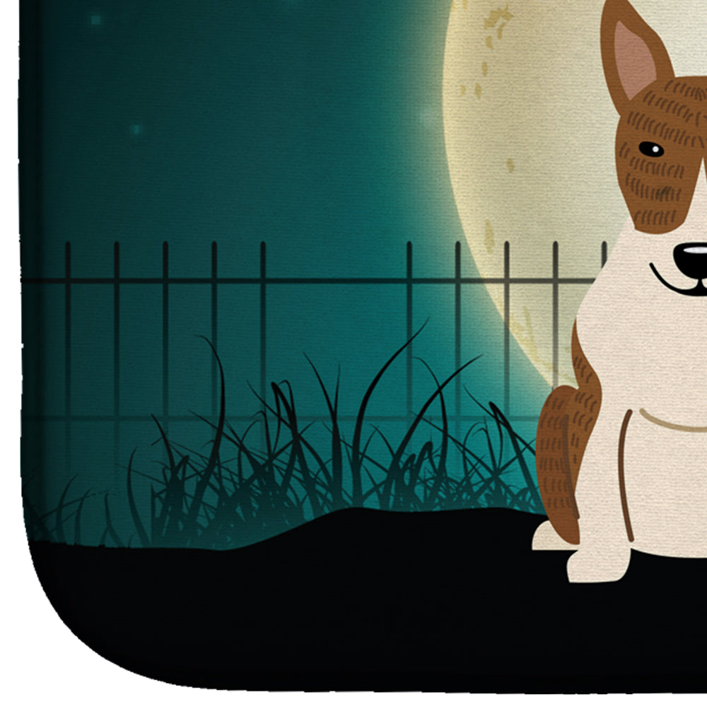 Halloween Scary Bull Terrier Brindle Dish Drying Mat BB2327DDM  the-store.com.