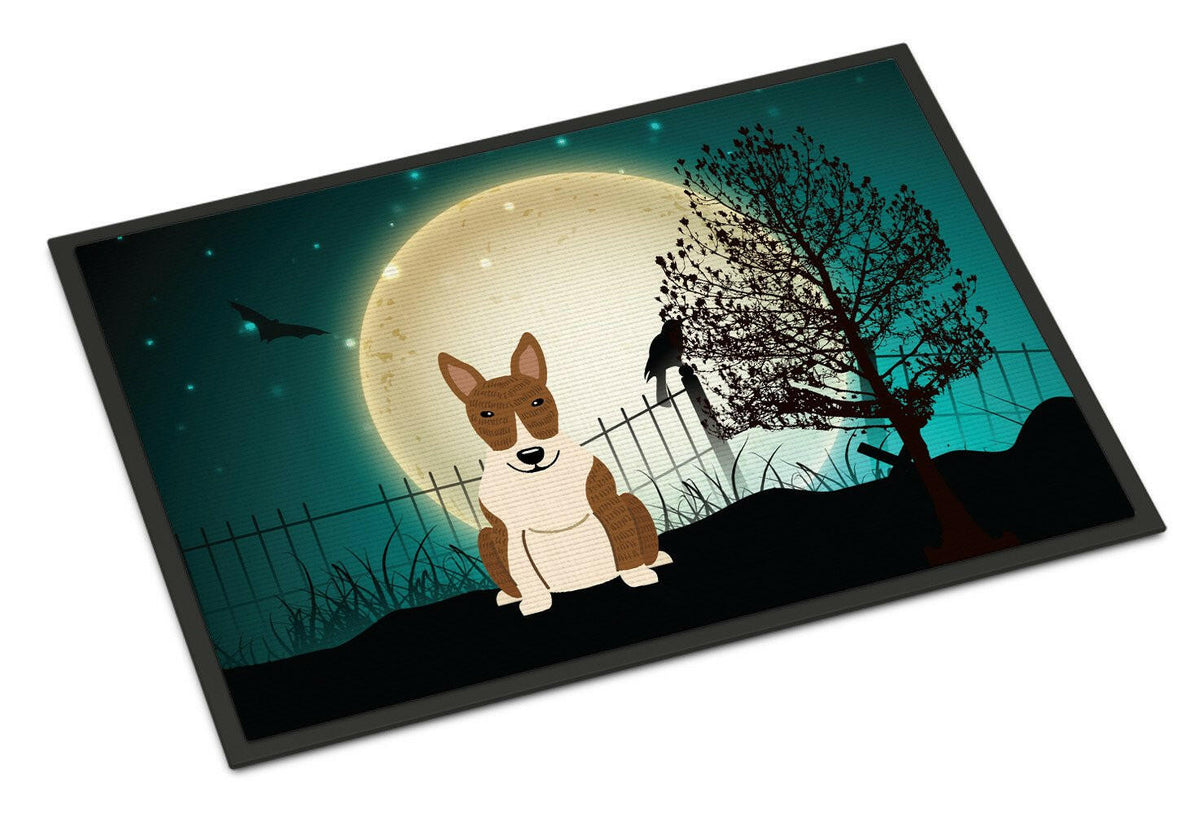 Halloween Scary Bull Terrier Brindle Indoor or Outdoor Mat 18x27 BB2327MAT - the-store.com