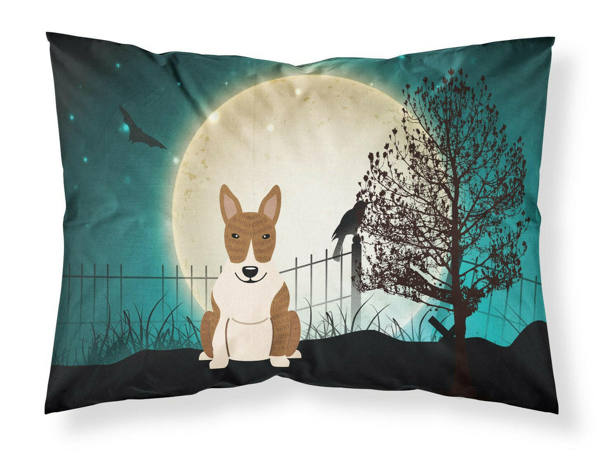 Halloween Scary Bull Terrier Brindle Fabric Standard Pillowcase BB2327PILLOWCASE by Caroline&#39;s Treasures