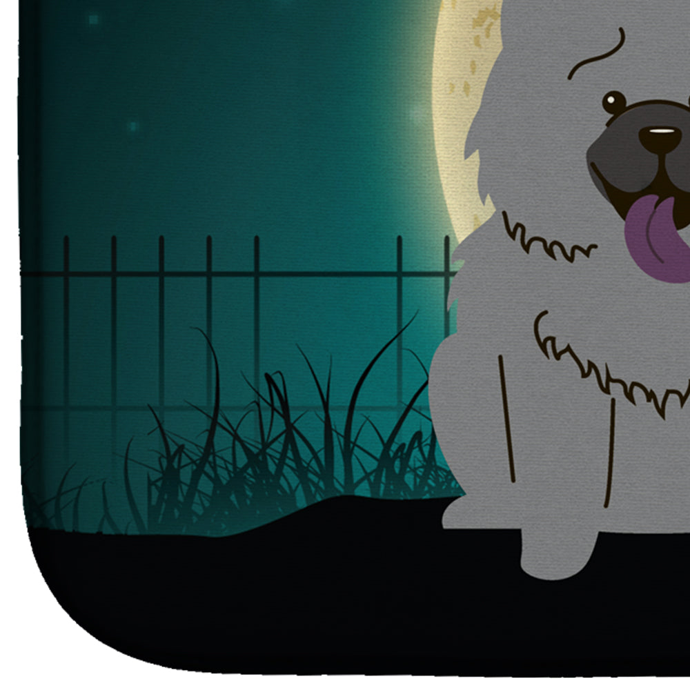 Halloween Scary Chow Chow Blue Dish Drying Mat BB2329DDM  the-store.com.