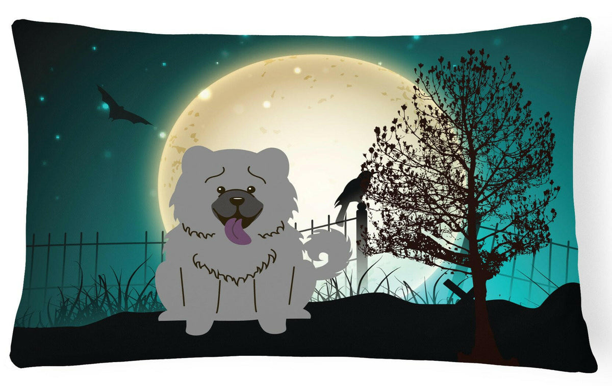 Halloween Scary Chow Chow Blue Canvas Fabric Decorative Pillow BB2329PW1216 by Caroline&#39;s Treasures