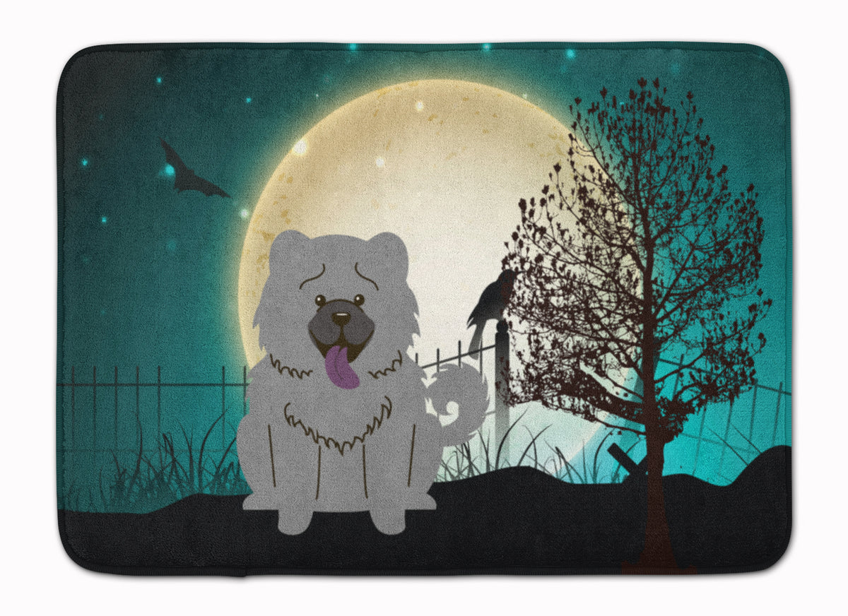 Halloween Scary Chow Chow Blue Machine Washable Memory Foam Mat BB2329RUG - the-store.com