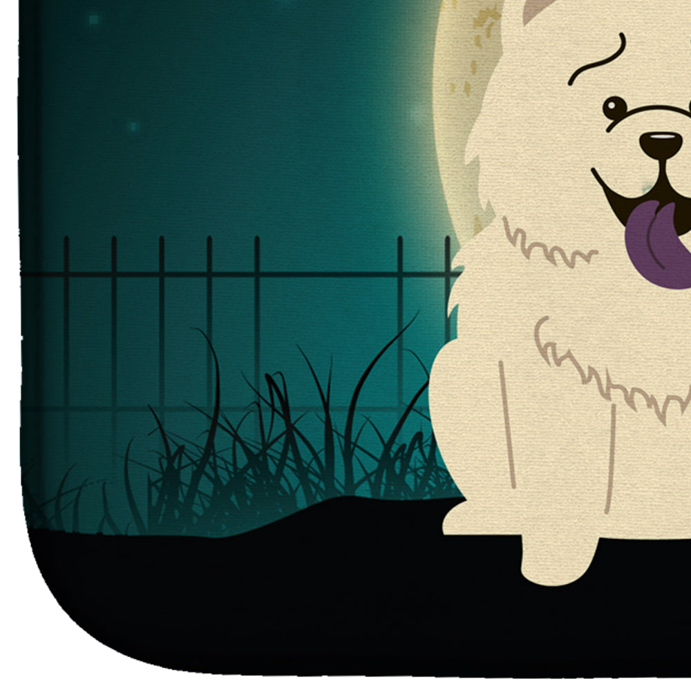 Halloween Scary Chow Chow White Dish Drying Mat BB2330DDM  the-store.com.