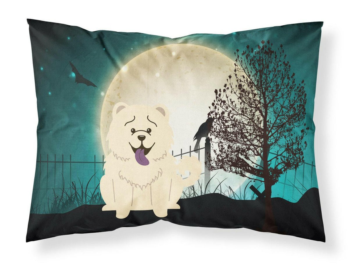 Halloween Scary Chow Chow White Fabric Standard Pillowcase BB2330PILLOWCASE by Caroline&#39;s Treasures
