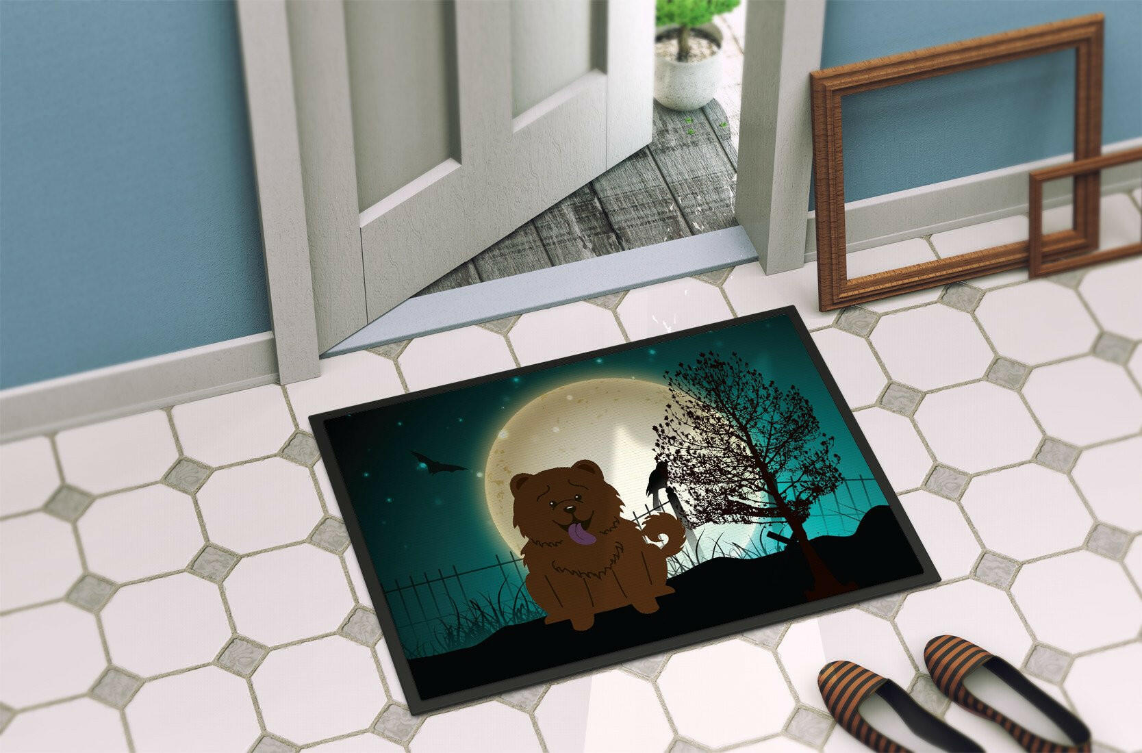 Halloween Scary Chow Chow Chocolate Indoor or Outdoor Mat 24x36 BB2331JMAT - the-store.com
