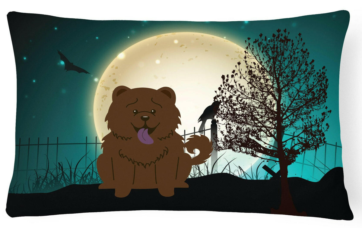 Halloween Scary Chow Chow Chocolate Canvas Fabric Decorative Pillow BB2331PW1216 by Caroline&#39;s Treasures