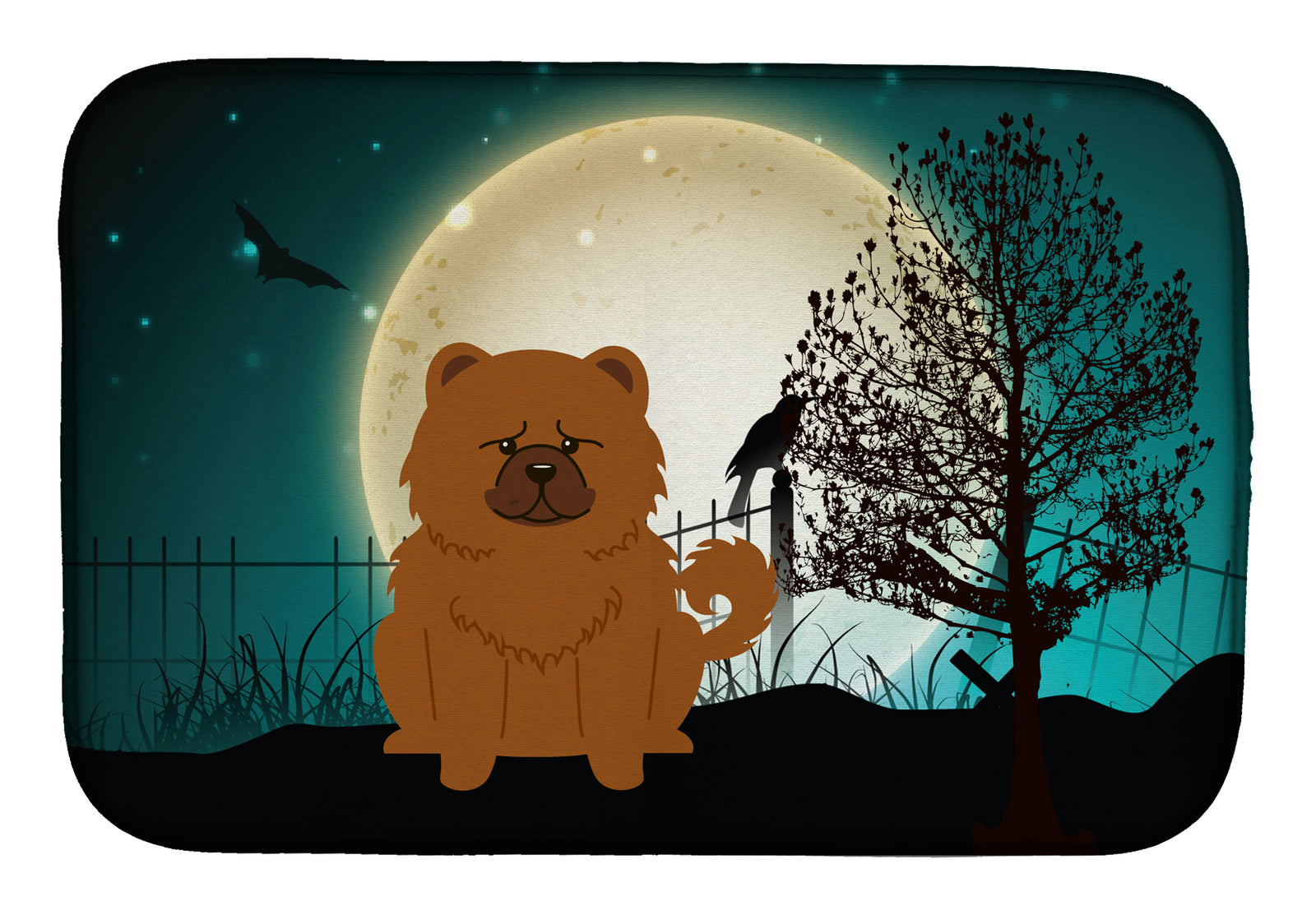 Halloween Scary Chow Chow Red Dish Drying Mat BB2332DDM  the-store.com.