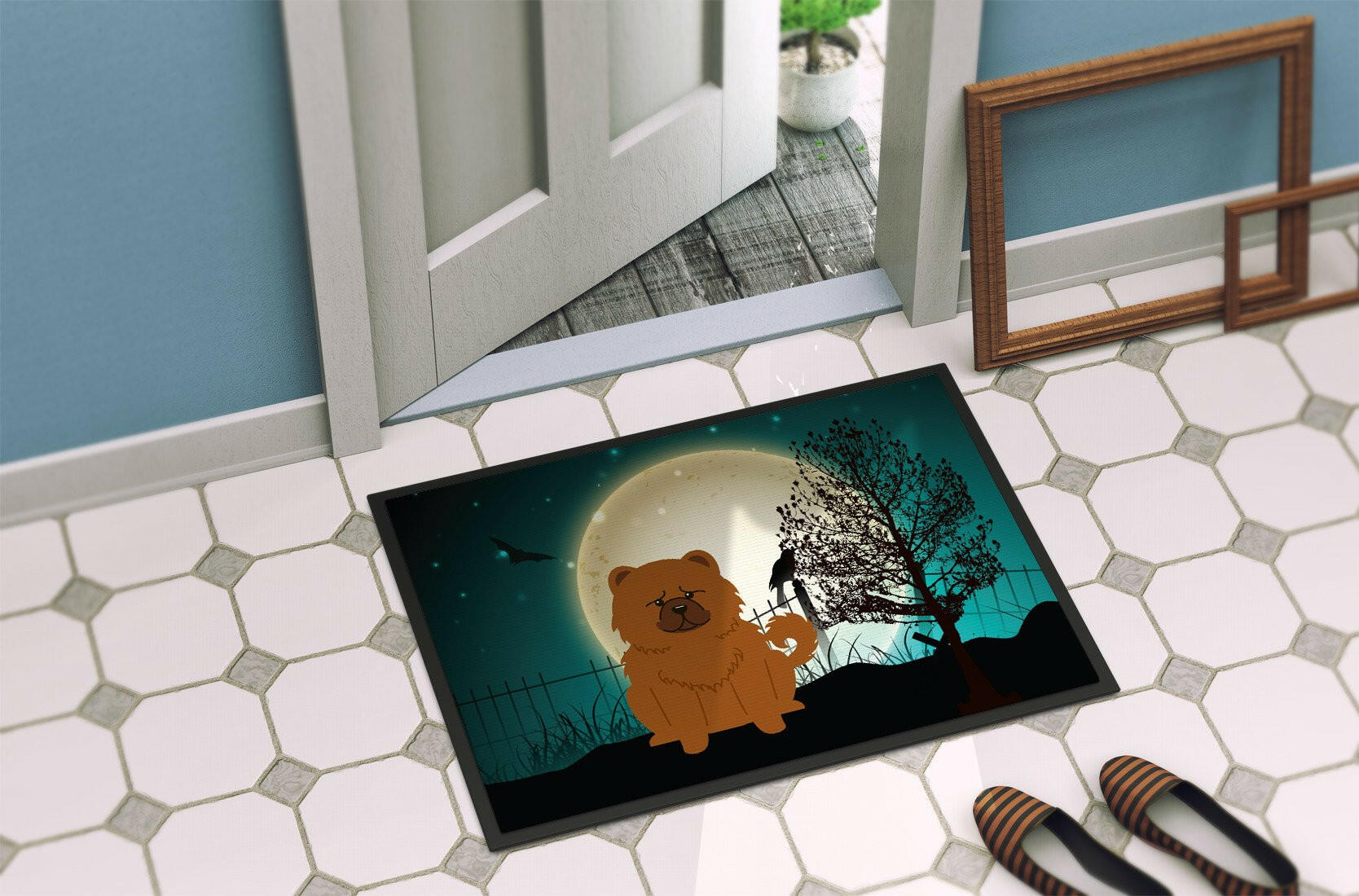 Halloween Scary Chow Chow Red Indoor or Outdoor Mat 24x36 BB2332JMAT - the-store.com
