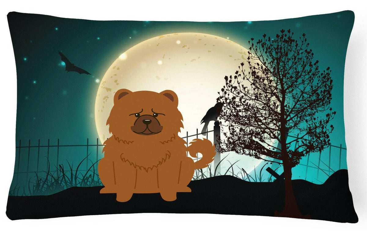 Halloween Scary Chow Chow Red Canvas Fabric Decorative Pillow BB2332PW1216 by Caroline&#39;s Treasures