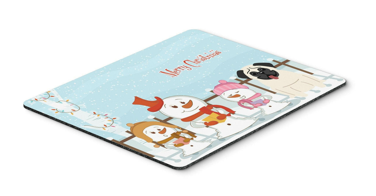 Merry Christmas Carolers Pug Cream Mouse Pad, Hot Pad or Trivet BB2335MP by Caroline&#39;s Treasures