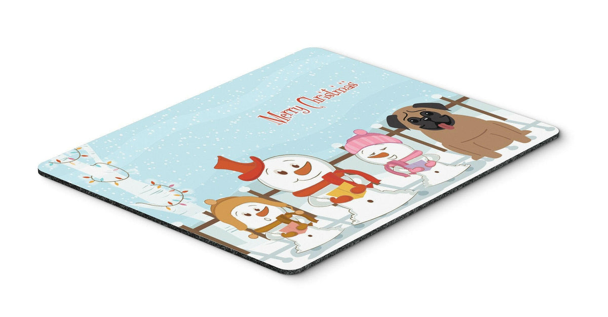 Merry Christmas Carolers Pug Brown Mouse Pad, Hot Pad or Trivet BB2336MP by Caroline&#39;s Treasures