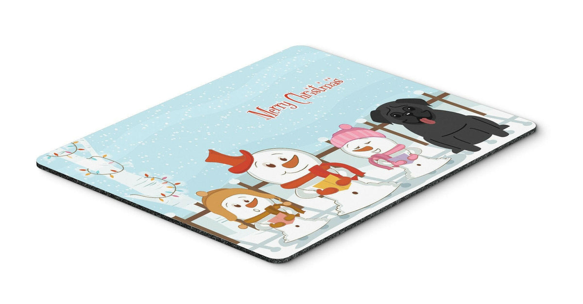 Merry Christmas Carolers Pug Black Mouse Pad, Hot Pad or Trivet BB2337MP by Caroline&#39;s Treasures