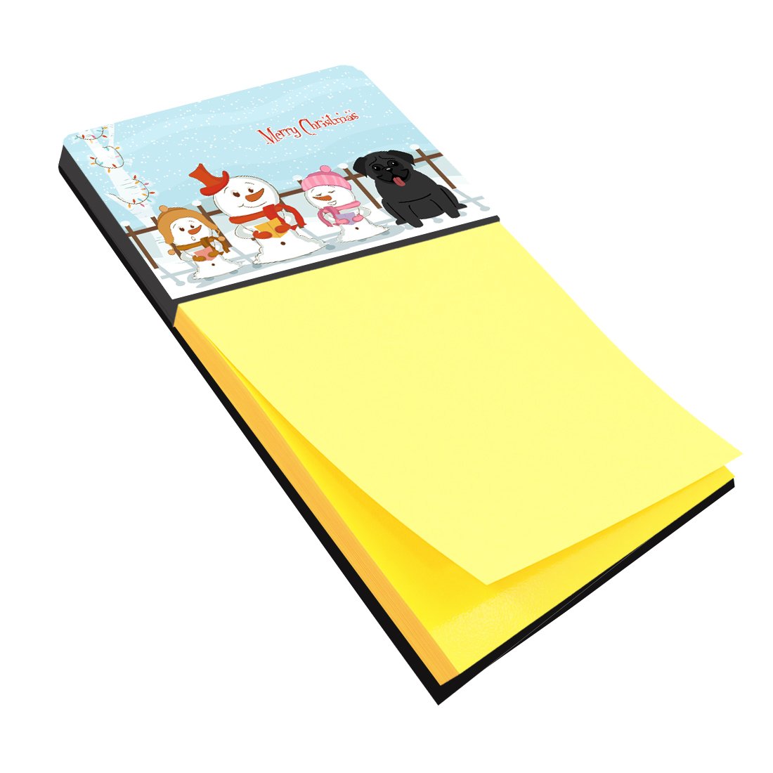 Merry Christmas Carolers Pug Black Sticky Note Holder BB2337SN by Caroline&#39;s Treasures