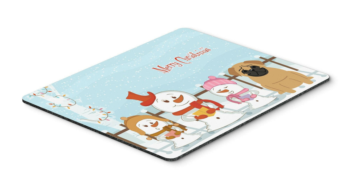Merry Christmas Carolers Pug Brown Mouse Pad, Hot Pad or Trivet BB2338MP by Caroline&#39;s Treasures