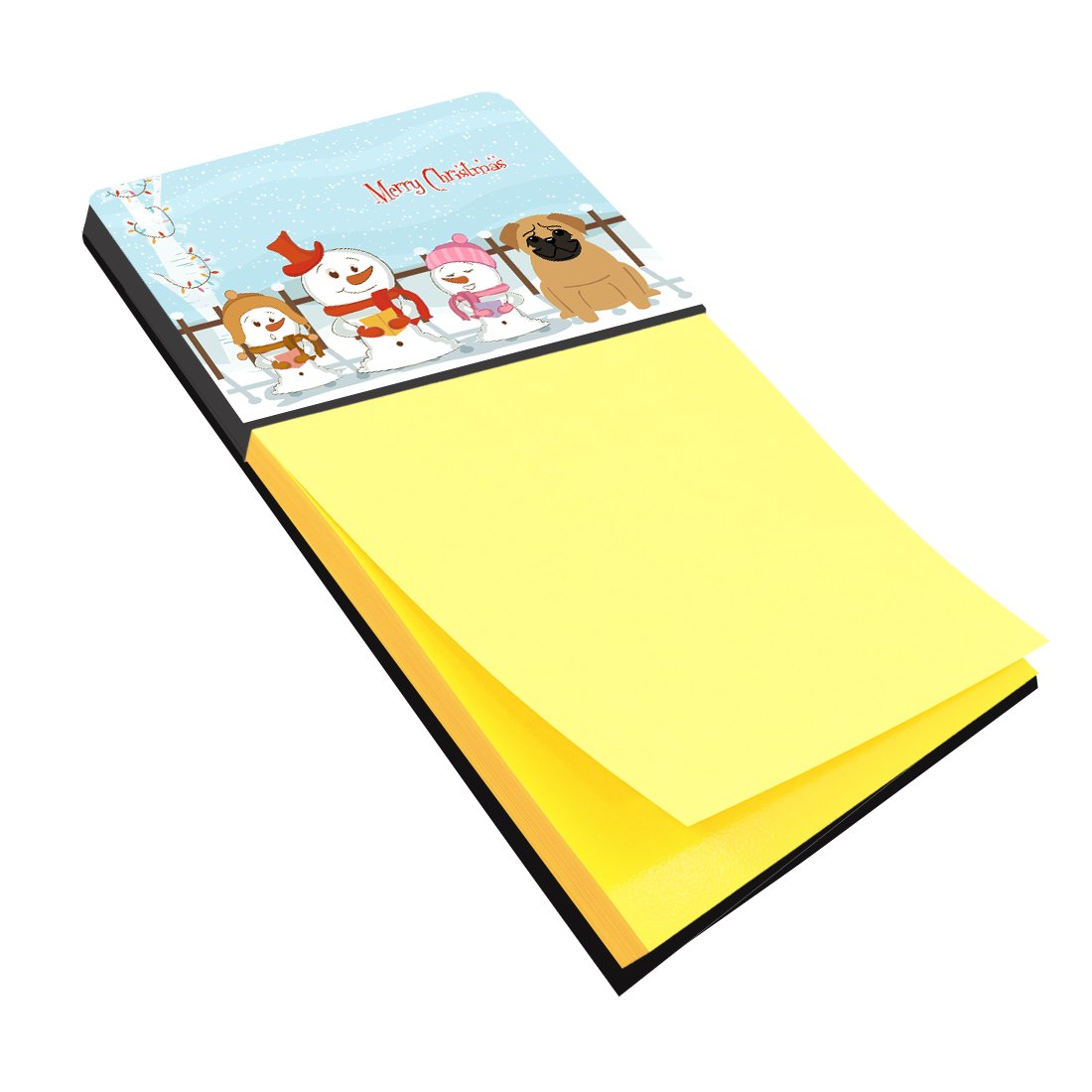 Merry Christmas Carolers Pug Brown Sticky Note Holder BB2338SN by Caroline&#39;s Treasures