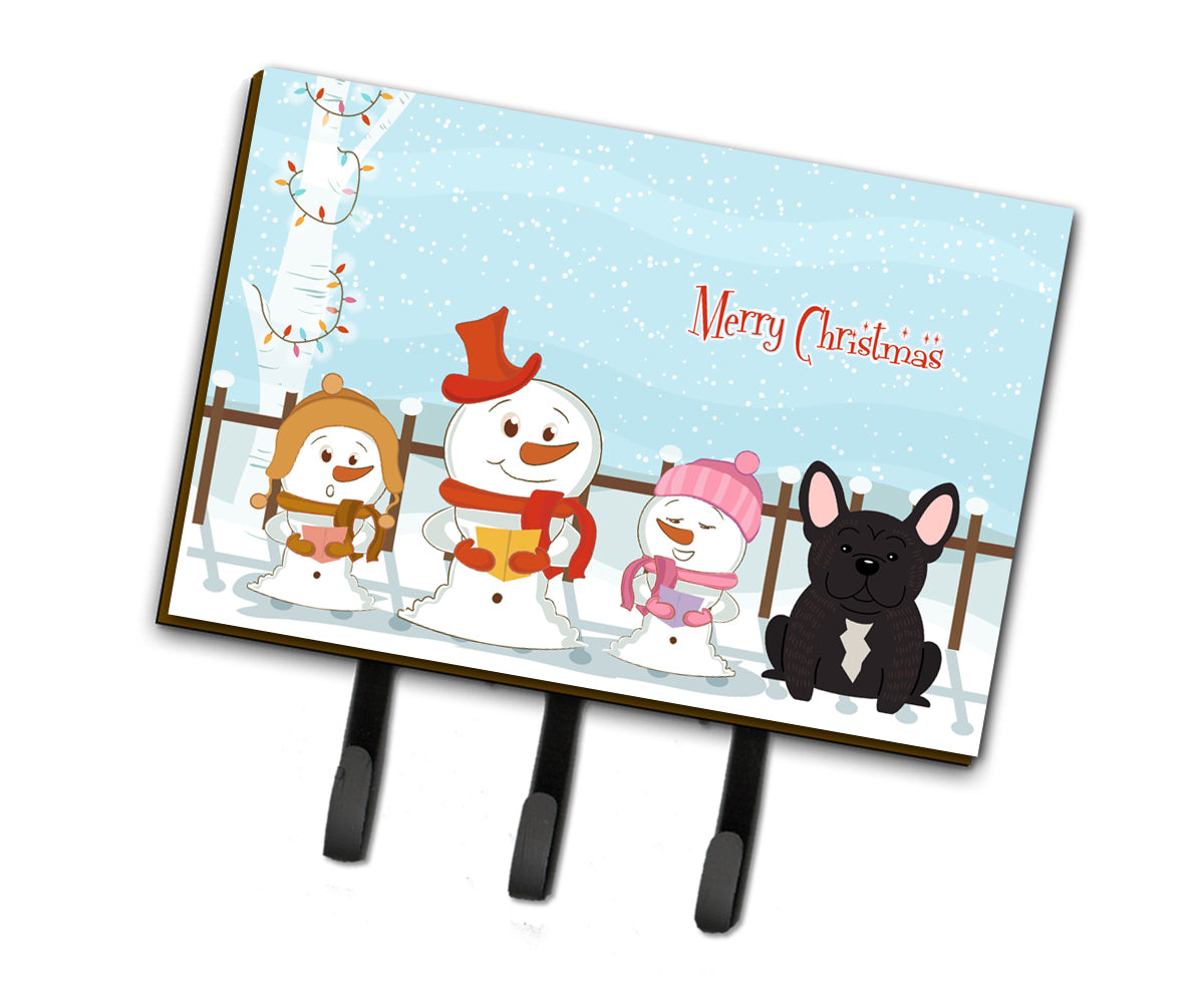 Merry Christmas Carolers French Bulldog Brindle Leash or Key Holder BB2340TH68