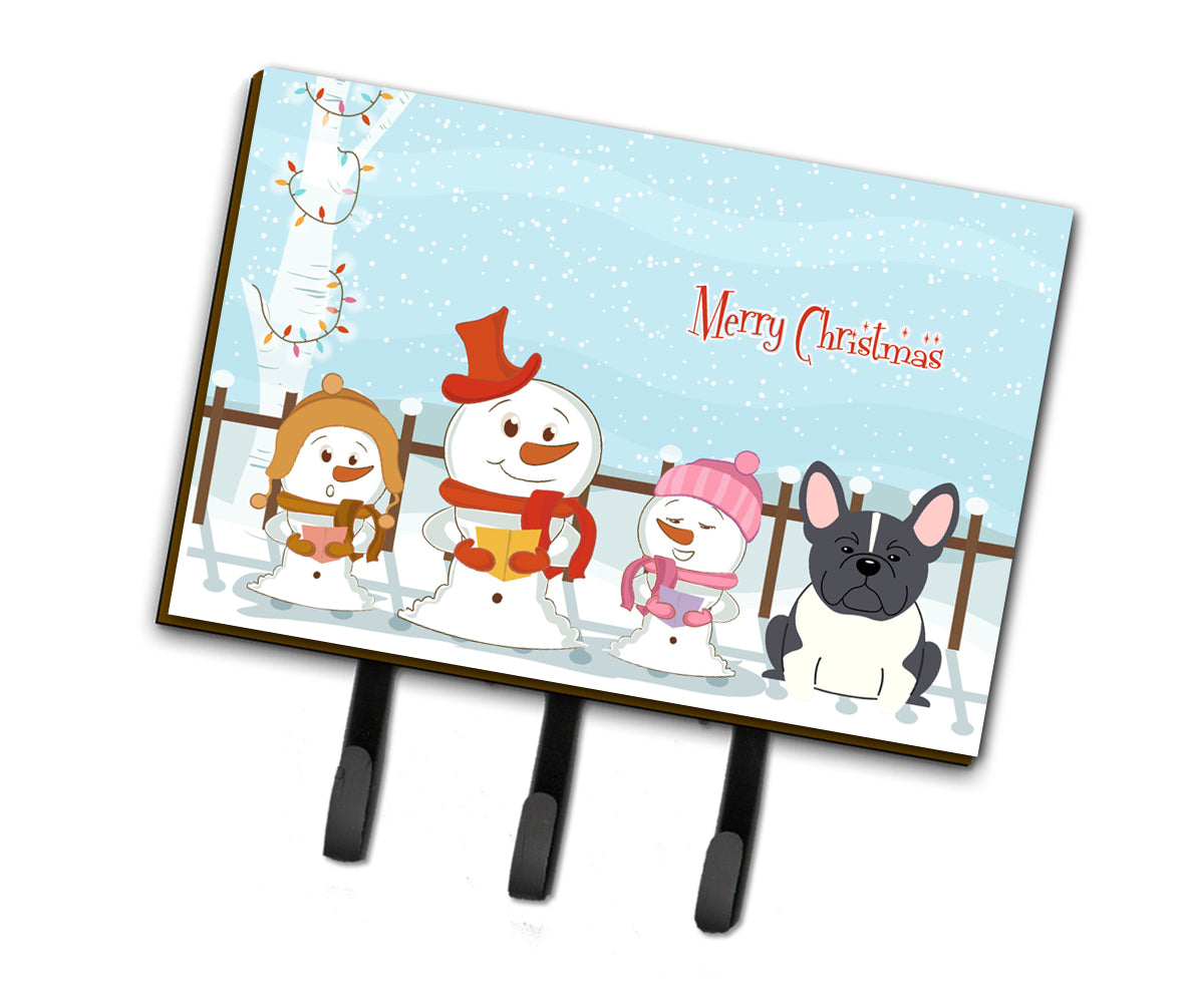 Merry Christmas Carolers French Bulldog Black White Leash or Key Holder BB2343TH68