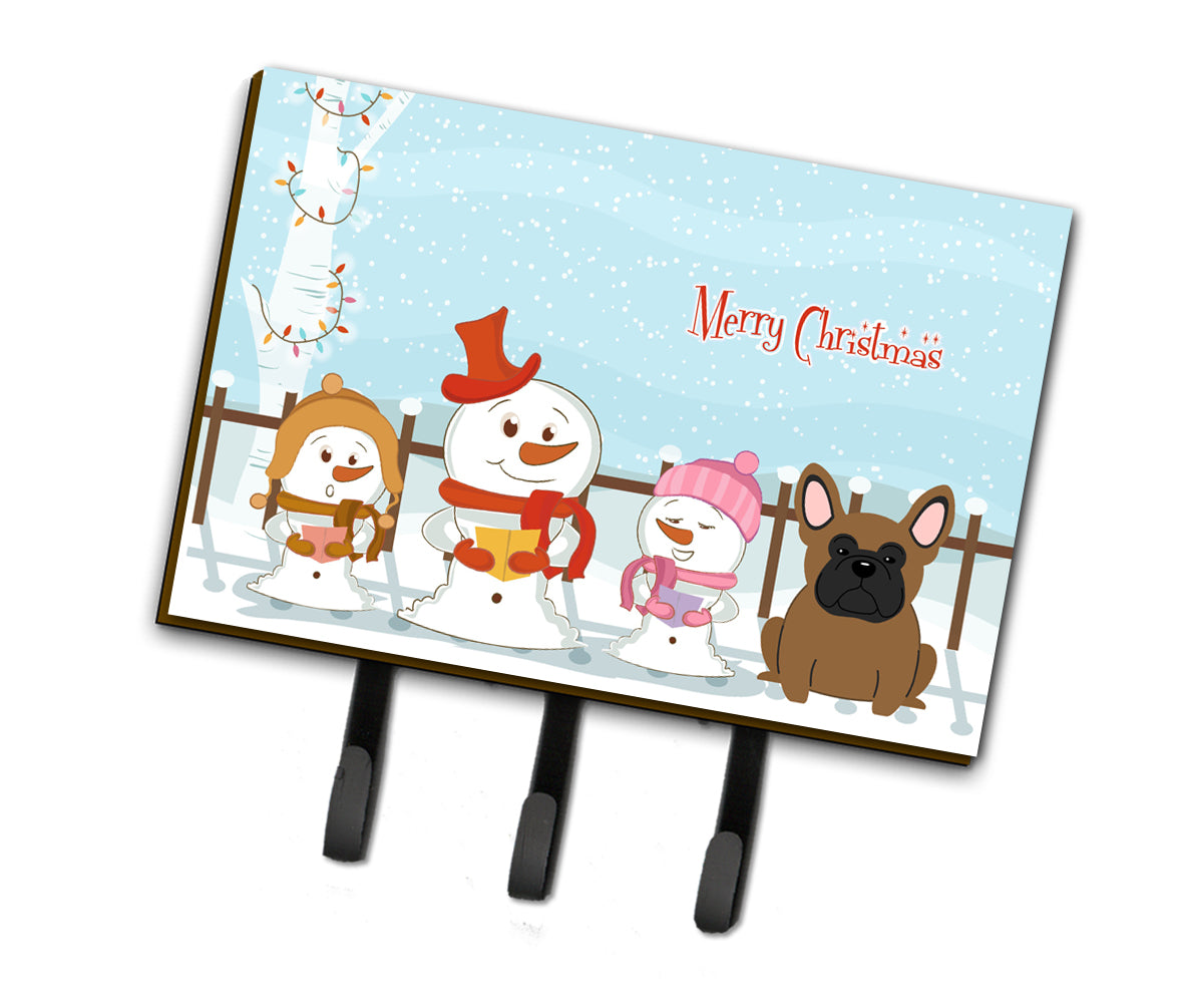 Merry Christmas Carolers French Bulldog Brown Leash or Key Holder