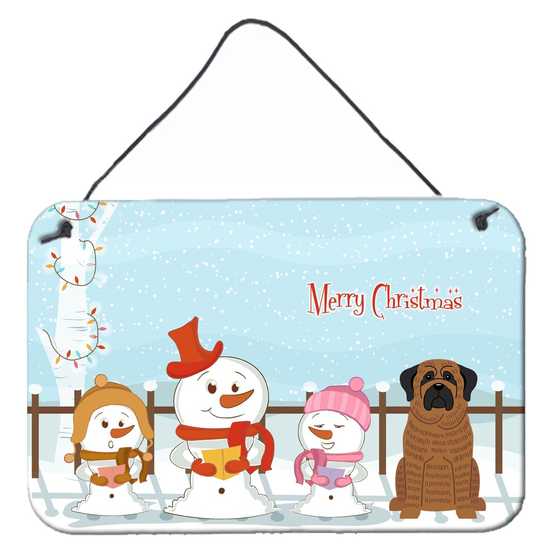 Merry Christmas Carolers Mastiff Brindle Wall or Door Hanging Prints BB2346DS812 by Caroline&#39;s Treasures