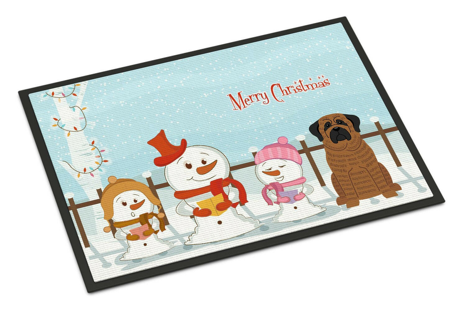 Merry Christmas Carolers Mastiff Brindle Indoor or Outdoor Mat 24x36 BB2346JMAT - the-store.com