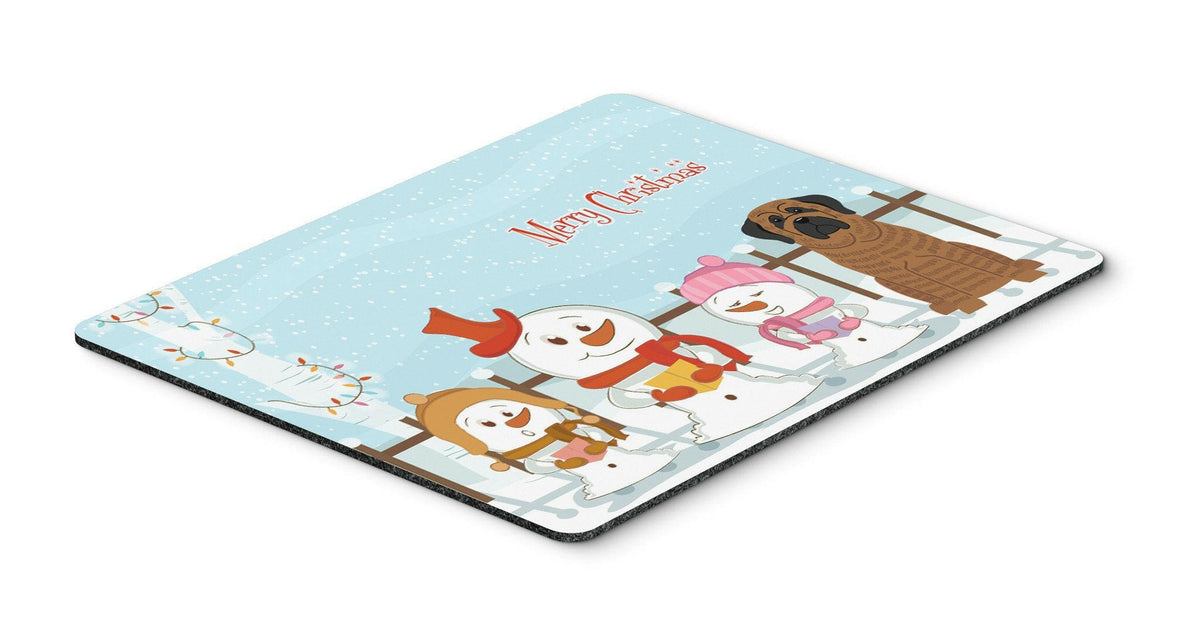 Merry Christmas Carolers Mastiff Brindle Mouse Pad, Hot Pad or Trivet BB2346MP by Caroline&#39;s Treasures