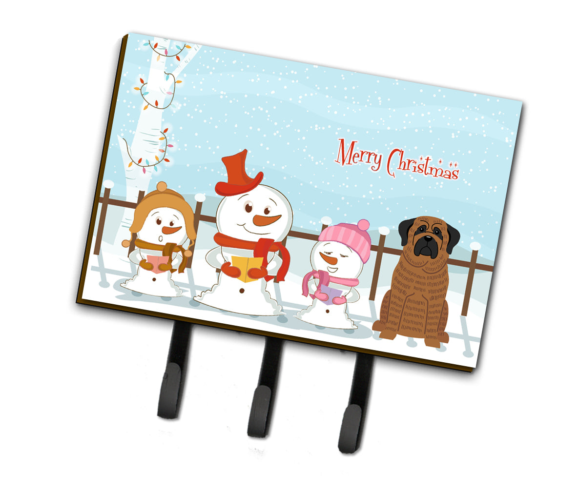 Merry Christmas Carolers Mastiff Brindle Leash or Key Holder BB2346TH68