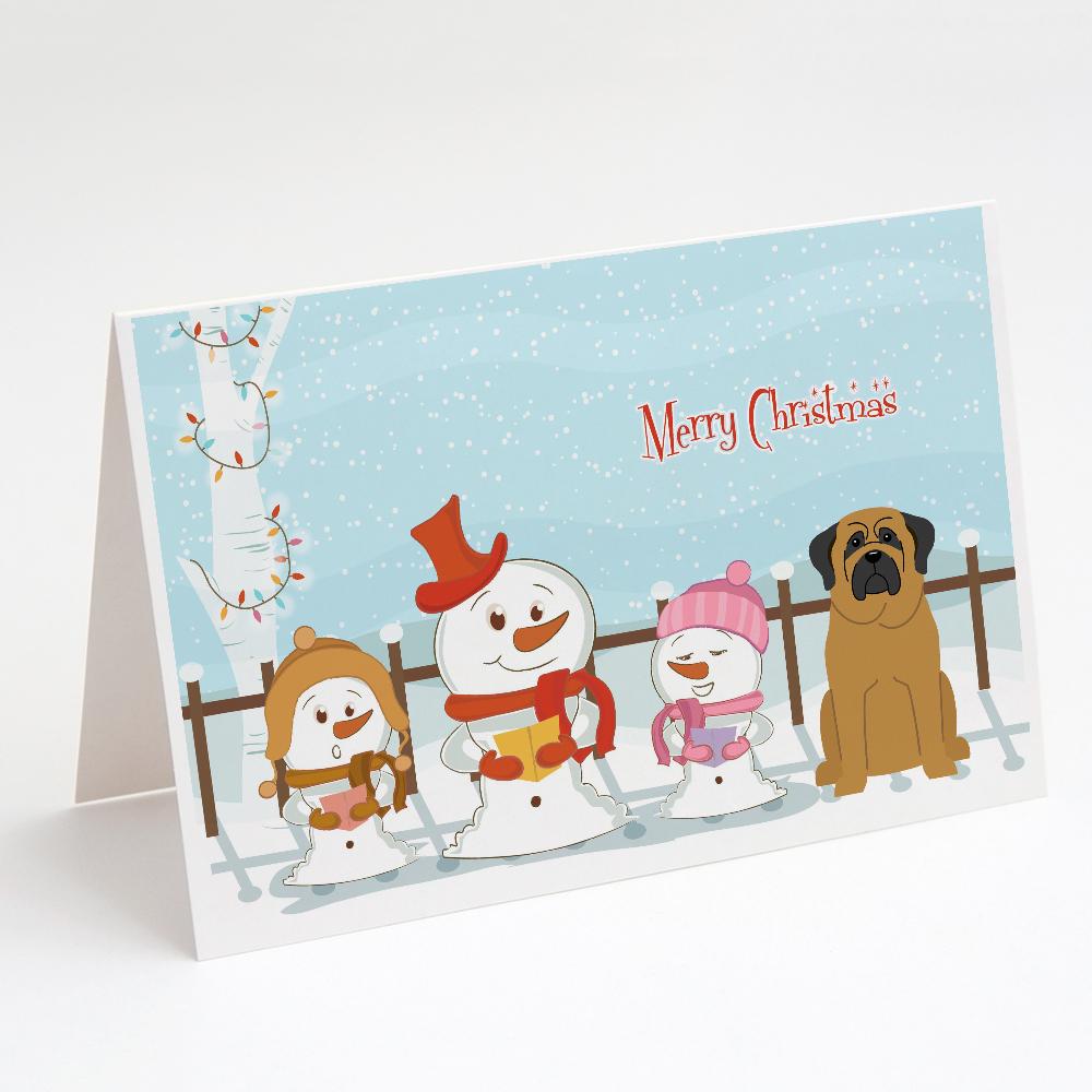 Buy this Merry Christmas Carolers Mastiff Greeting Cards and Envelopes Pack of 8