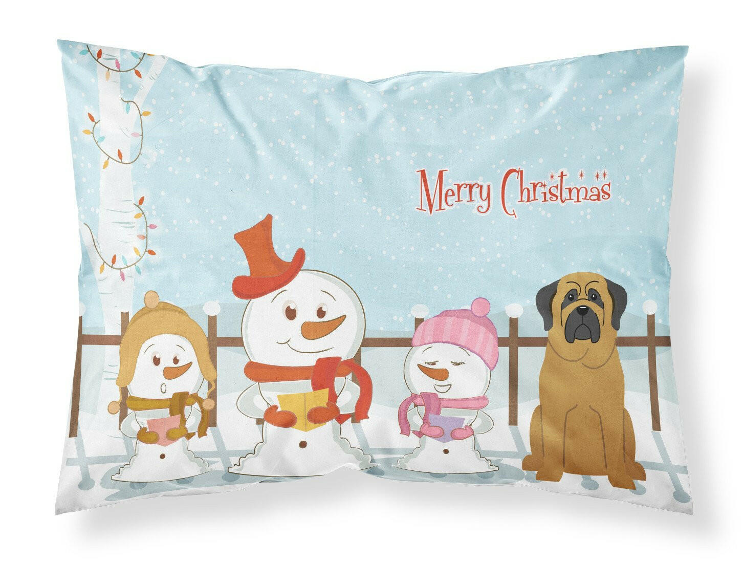 Merry Christmas Carolers Mastiff Fabric Standard Pillowcase BB2349PILLOWCASE by Caroline's Treasures