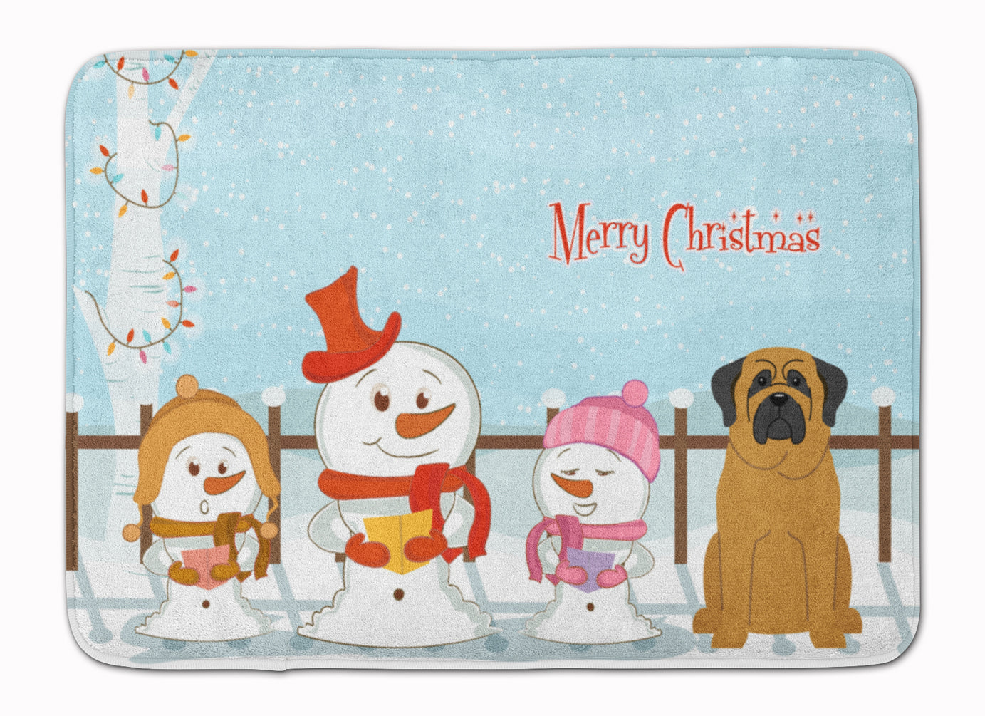 Merry Christmas Carolers Mastiff Machine Washable Memory Foam Mat BB2349RUG - the-store.com