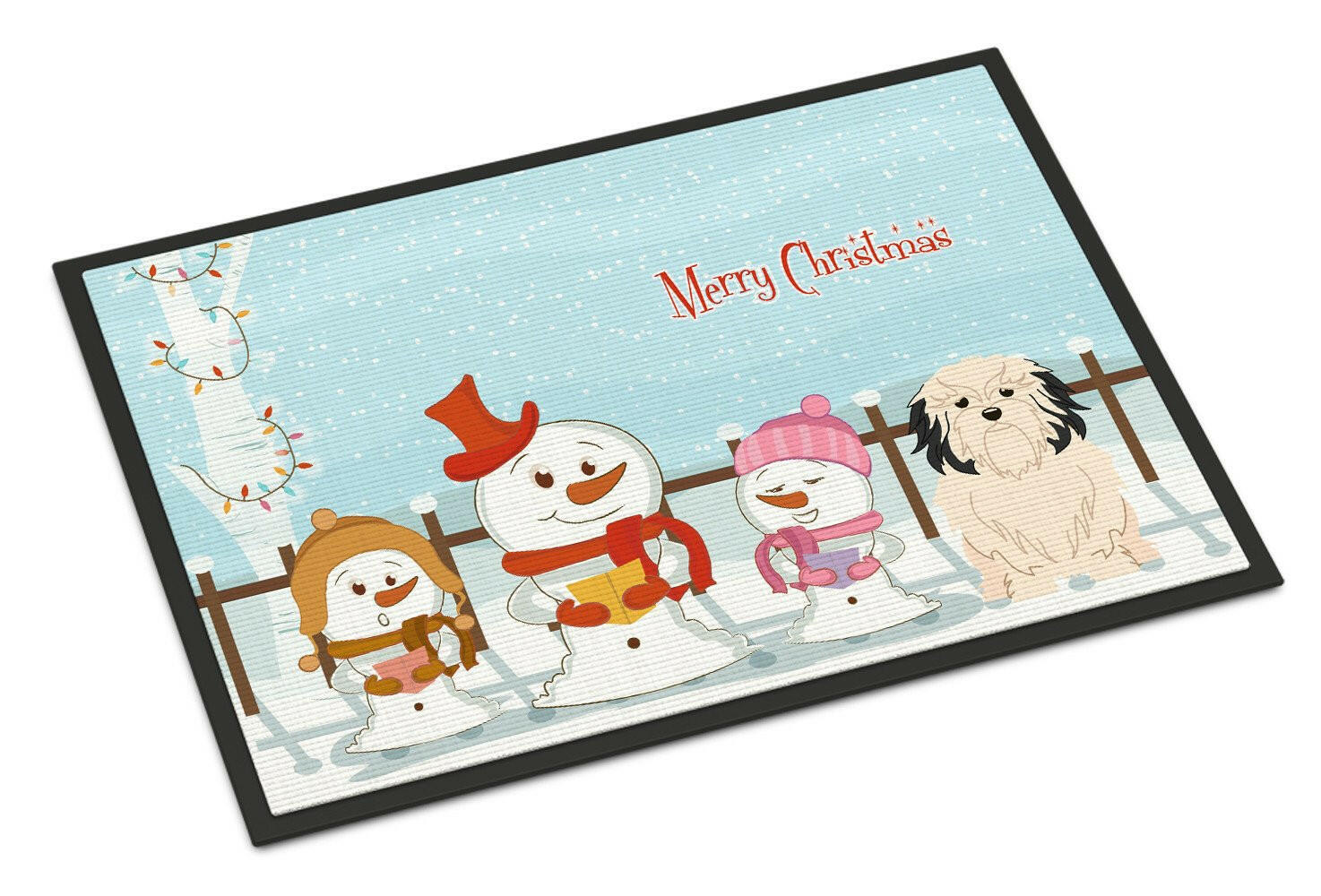 Merry Christmas Carolers Lowchen Indoor or Outdoor Mat 18x27 BB2350MAT - the-store.com