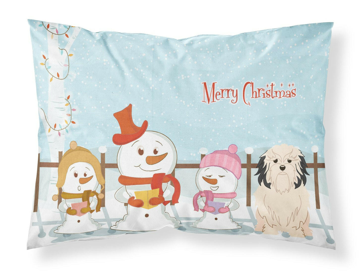 Merry Christmas Carolers Lowchen Fabric Standard Pillowcase BB2350PILLOWCASE by Caroline's Treasures
