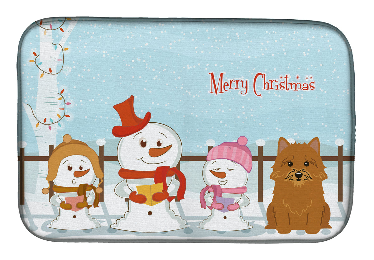 Merry Christmas Carolers Norwich Terrier Dish Drying Mat BB2351DDM  the-store.com.