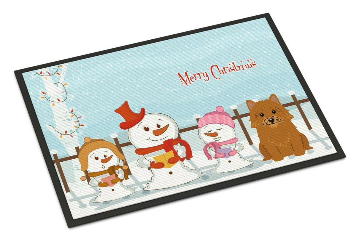 Merry Christmas Carolers Norwich Terrier Indoor or Outdoor Mat 18x27 BB2351MAT - the-store.com