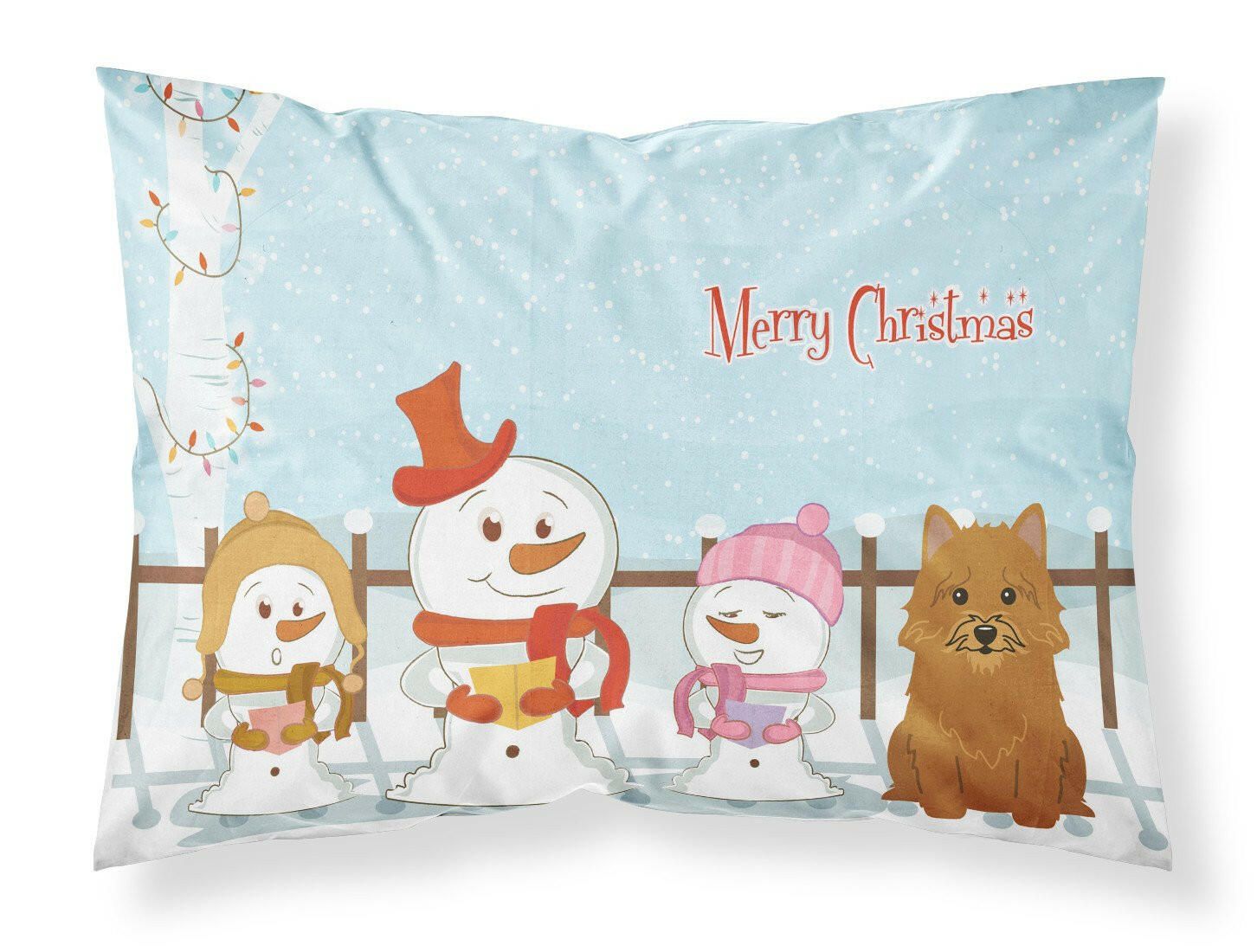 Merry Christmas Carolers Norwich Terrier Fabric Standard Pillowcase BB2351PILLOWCASE by Caroline's Treasures