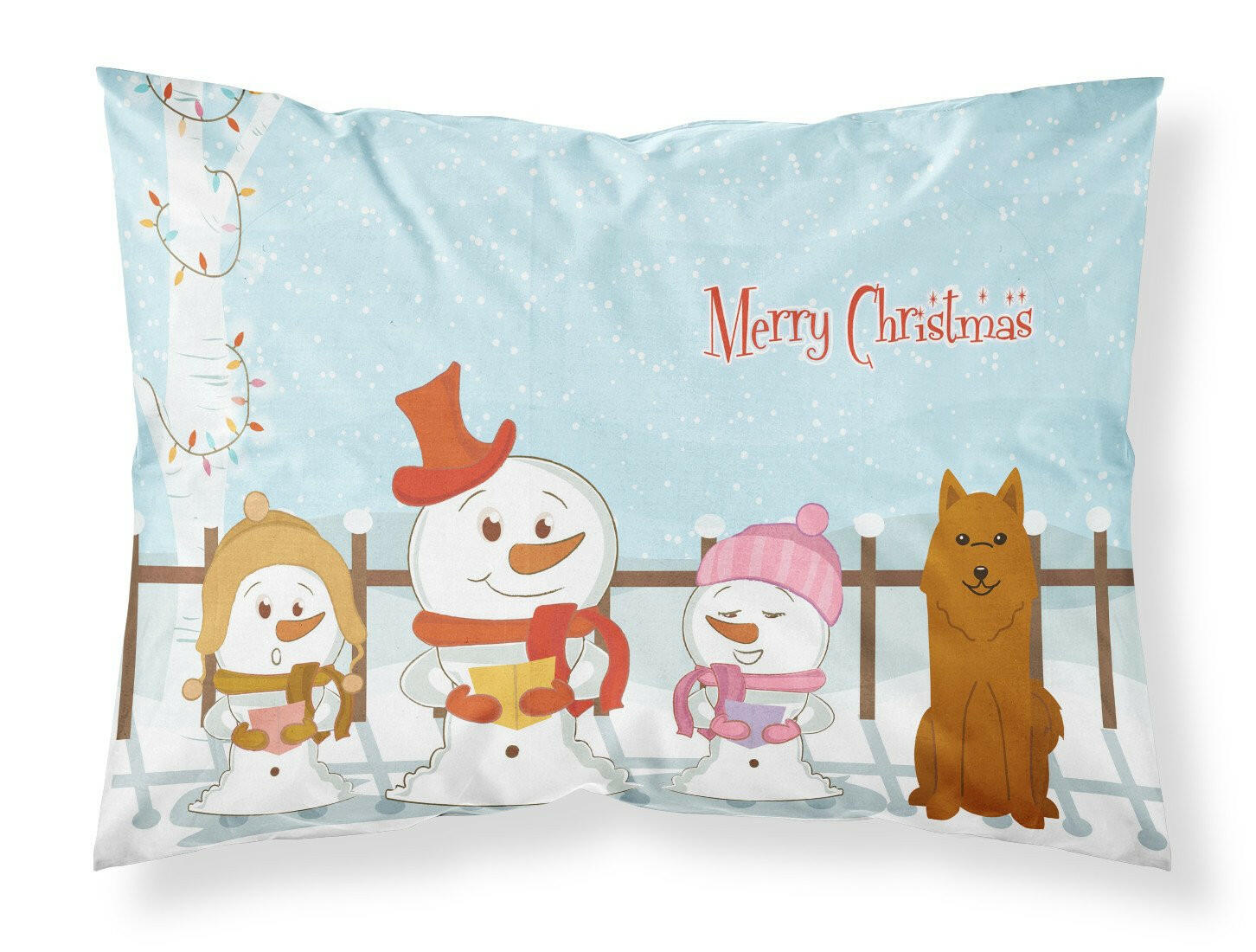Merry Christmas Carolers Karelian Bear Dog Fabric Standard Pillowcase BB2353PILLOWCASE by Caroline's Treasures