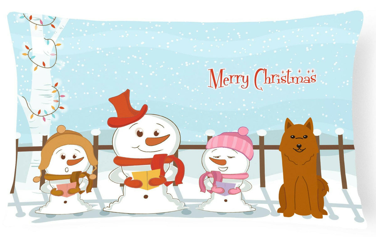 Merry Christmas Carolers Karelian Bear Dog Canvas Fabric Decorative Pillow BB2353PW1216 by Caroline&#39;s Treasures